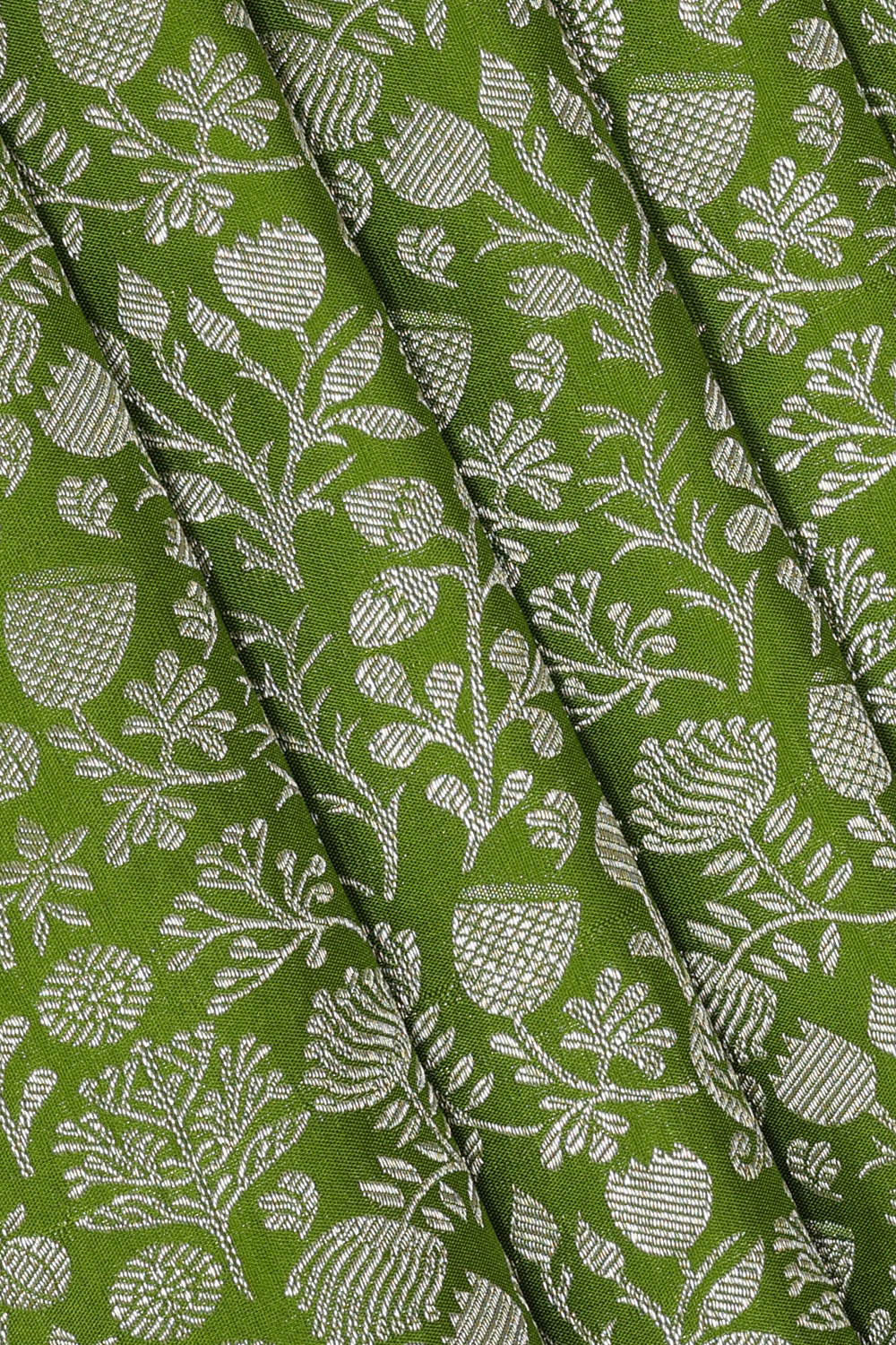 Image of Kanchipattu Golden Green Brocade Saree